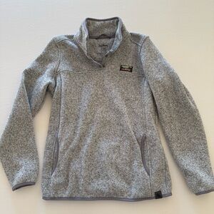 L.L. Bean Heathered Gray Quarter Snap Pullover Sweatshirt Medium Reg